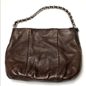 Calvin Klein brown leather chain strap bag
